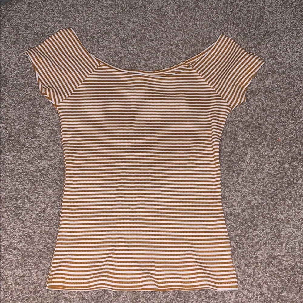 Striped Off-Shoulder Shirt